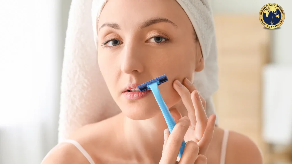 girl shaving