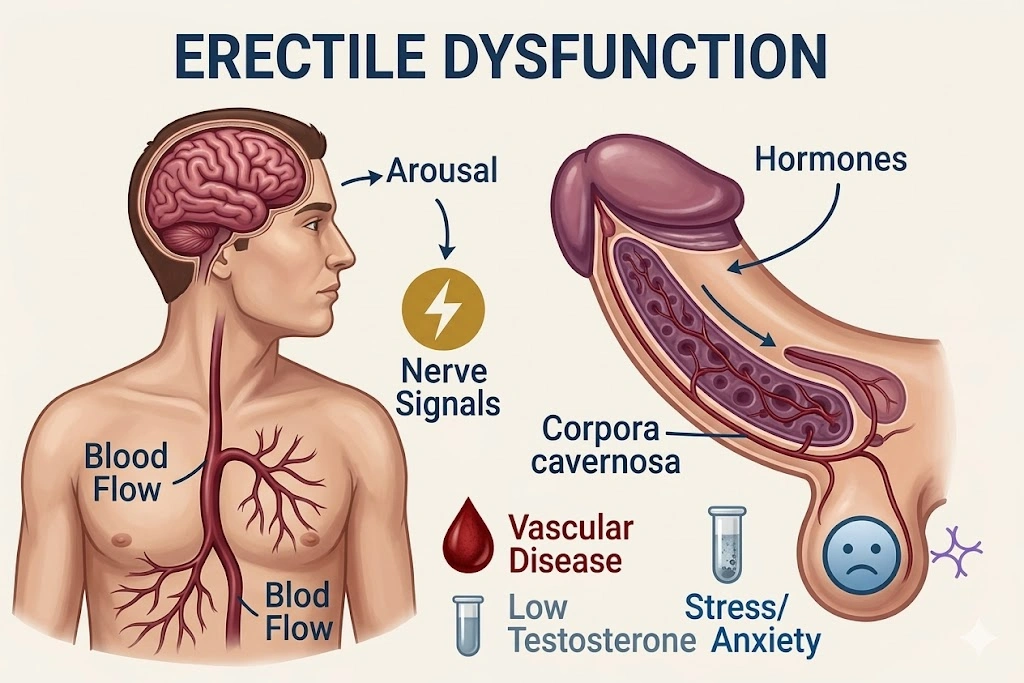 Masalah Mati Pucuk: Rawatan, Punca, Ubat, Tanda & Pusat Perubatan 1 Mati pucuk, atau erectile dysfunction (ED)