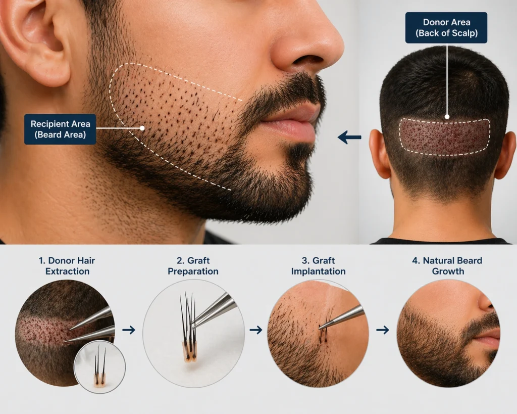 Beard Transplant Process