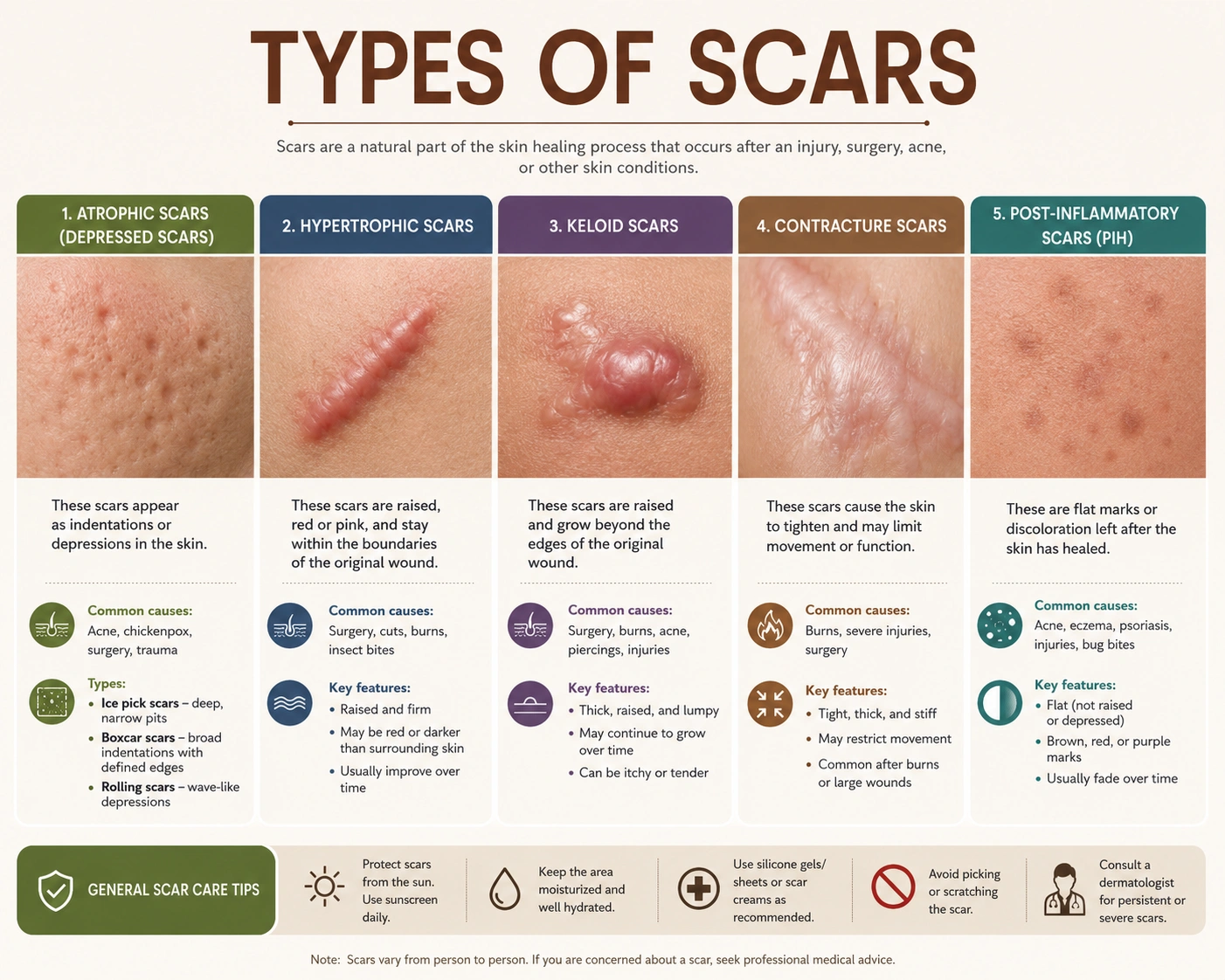 Types of scars and treatments