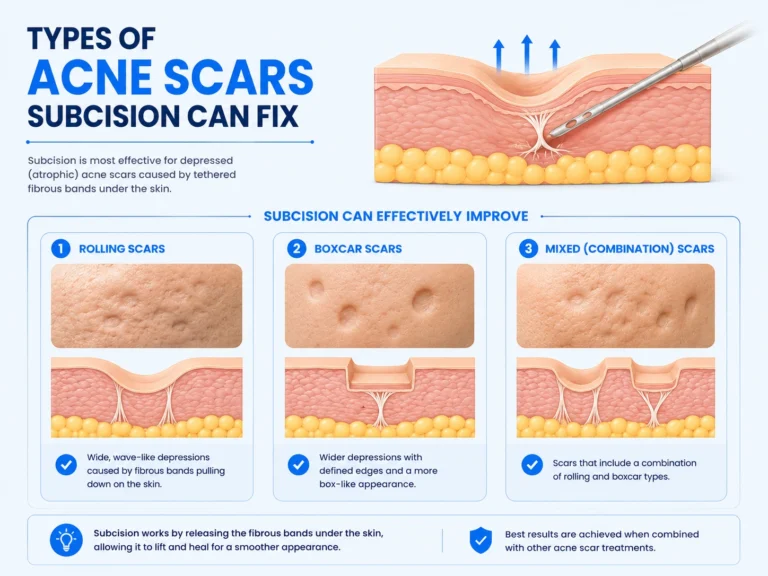 types of acne scars subcision can fix