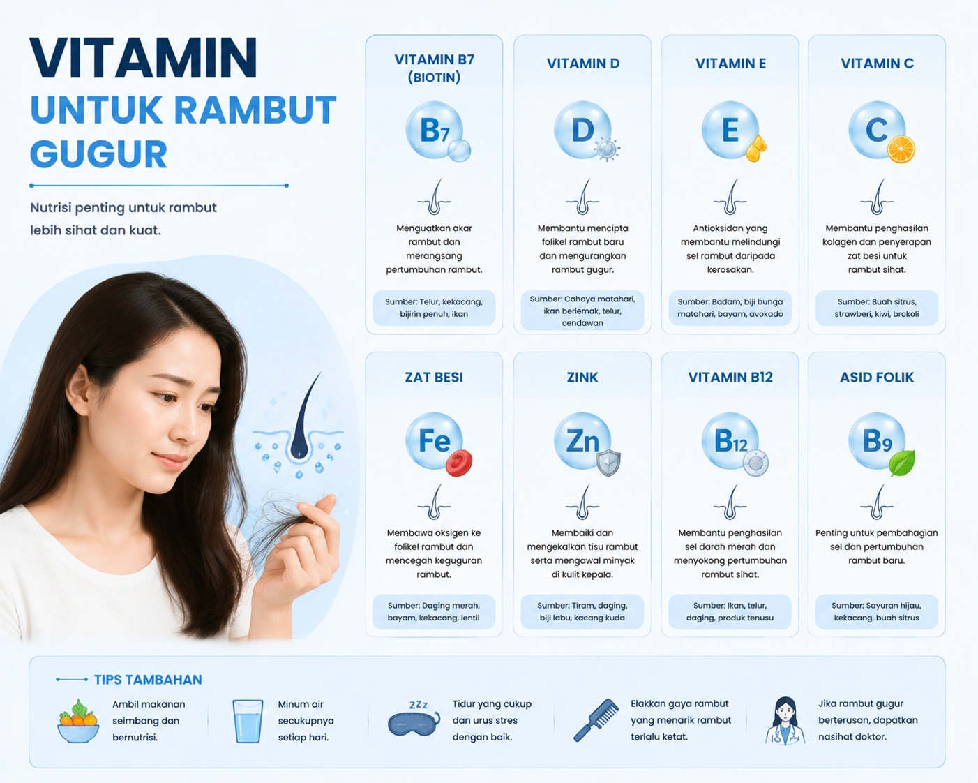 vitamin untuk rambut gugur